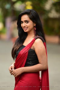 Nakshatra Red Saree Exclusive Photoshoot