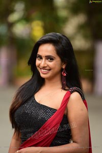 Nakshatra Red Saree Exclusive Photoshoot