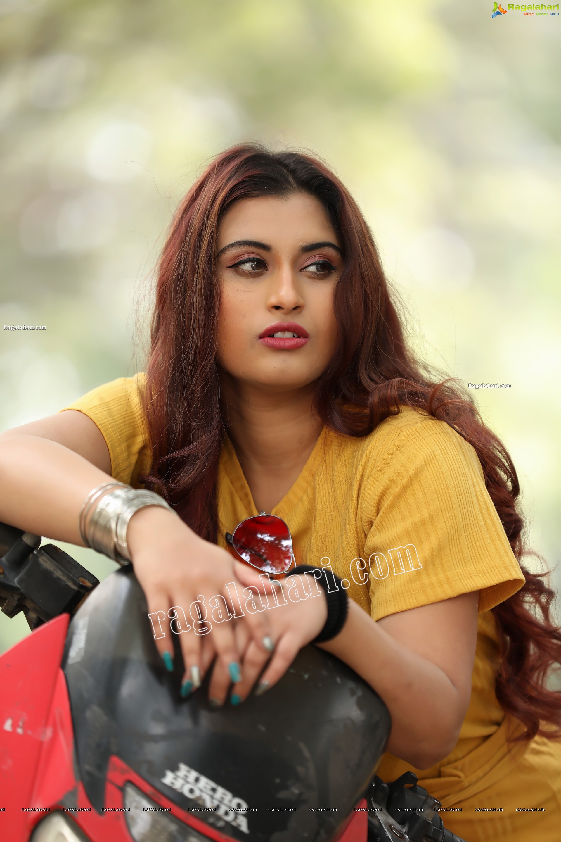 Gunnjan Aras in Yellow High-Waisted Self Tie Belt Long Pant Exclusive Photo Shoot