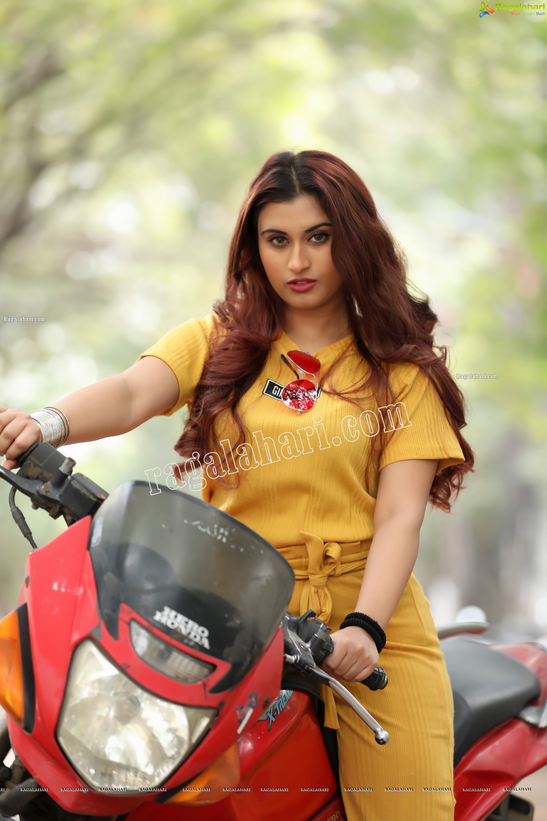 Gunnjan Aras in Yellow High-Waisted Self Tie Belt Long Pant Exclusive Photo Shoot