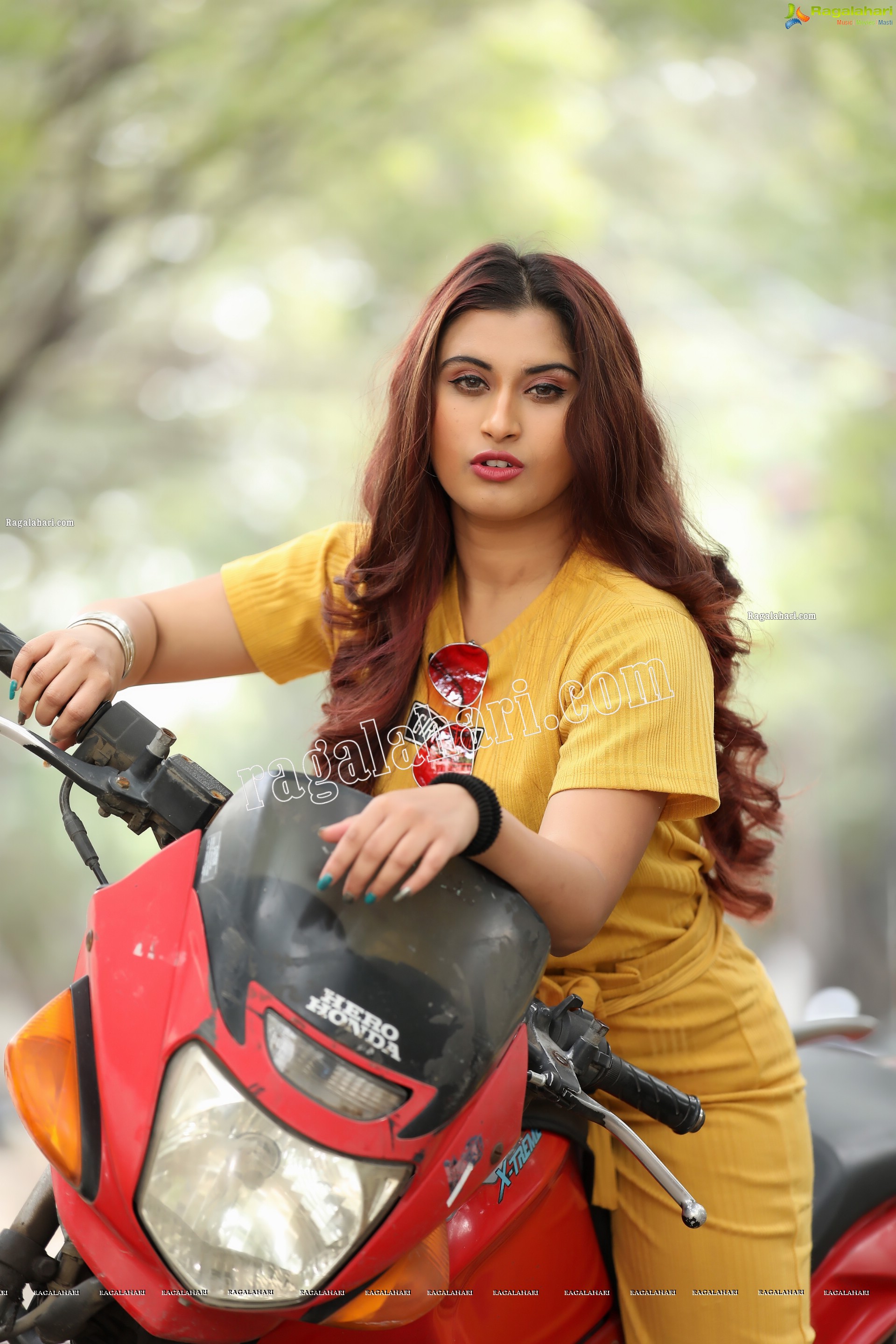 Gunnjan Aras in Yellow High-Waisted Self Tie Belt Long Pant Exclusive Photo Shoot