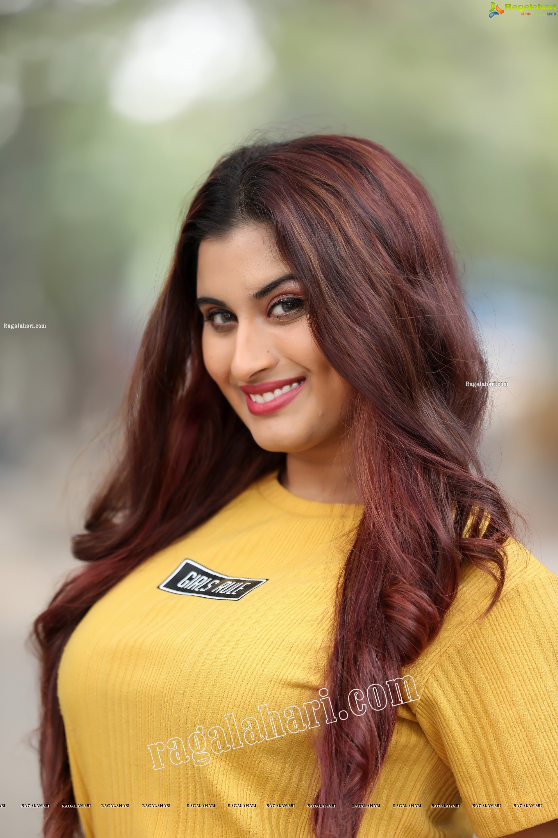 Gunnjan Aras in Yellow High-Waisted Self Tie Belt Long Pant Exclusive Photo Shoot