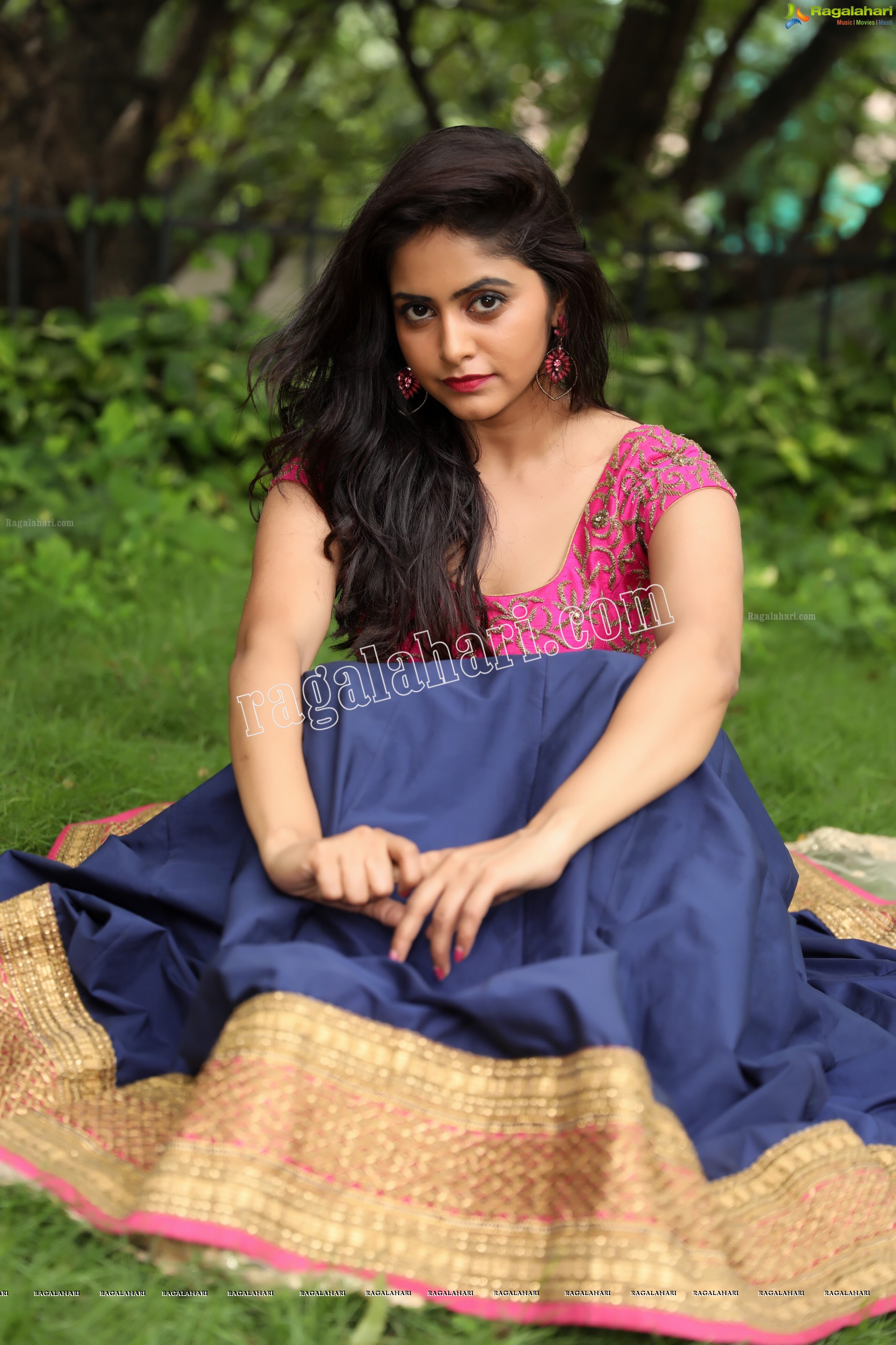 Pragya Nayan in Navy Blue and Pink Lehenga Choli Exclusive Photo Shoot
