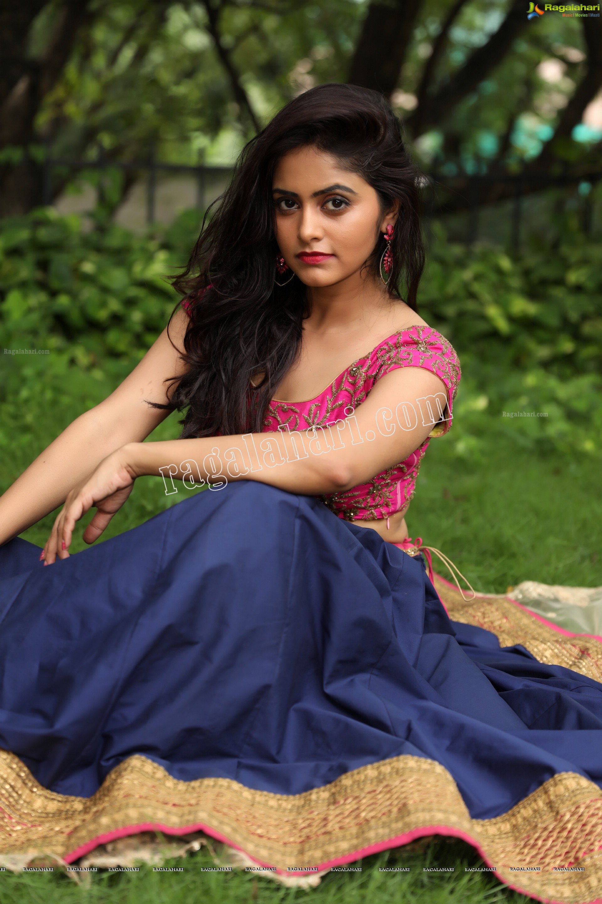 Pragya Nayan in Navy Blue and Pink Lehenga Choli Exclusive Photo Shoot