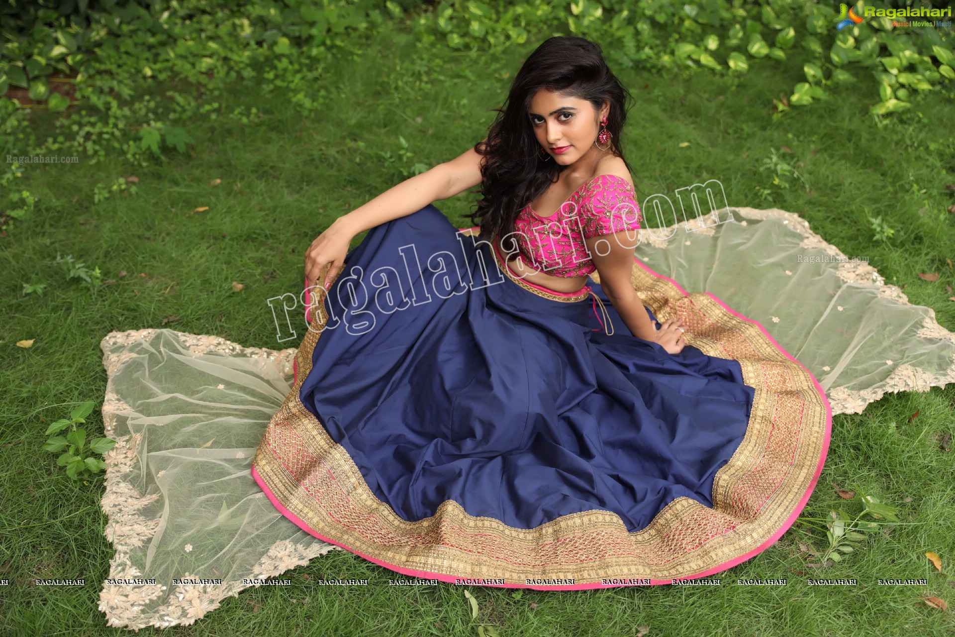 Pragya Nayan in Navy Blue and Pink Lehenga Choli Exclusive Photo Shoot