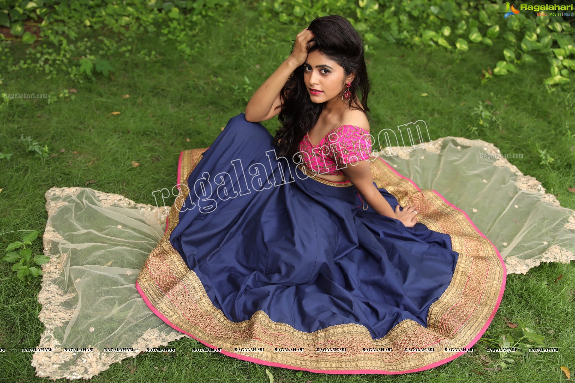 Pragya Nayan in Navy Blue and Pink Lehenga Choli Exclusive Photo Shoot