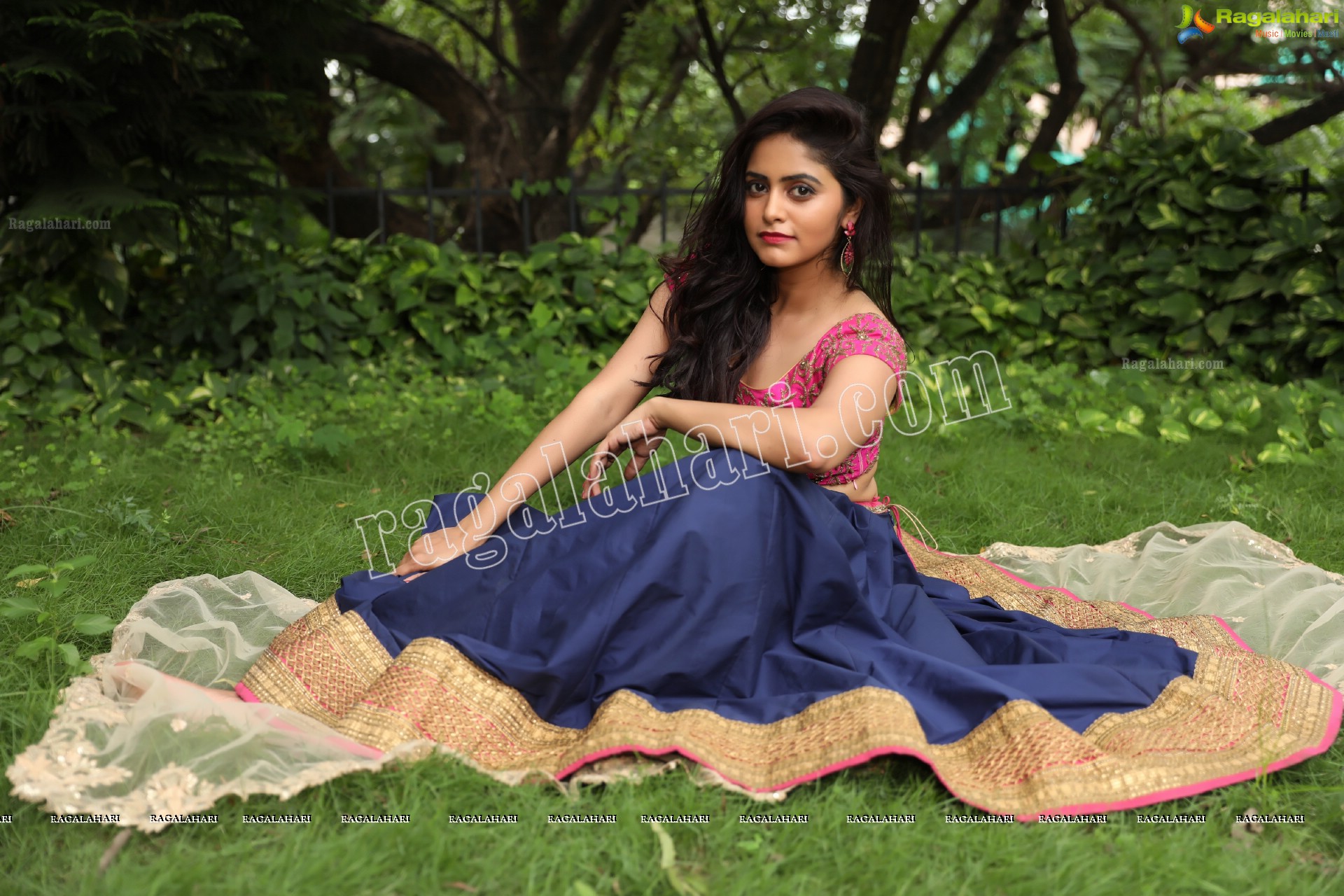 Pragya Nayan in Navy Blue and Pink Lehenga Choli Exclusive Photo Shoot