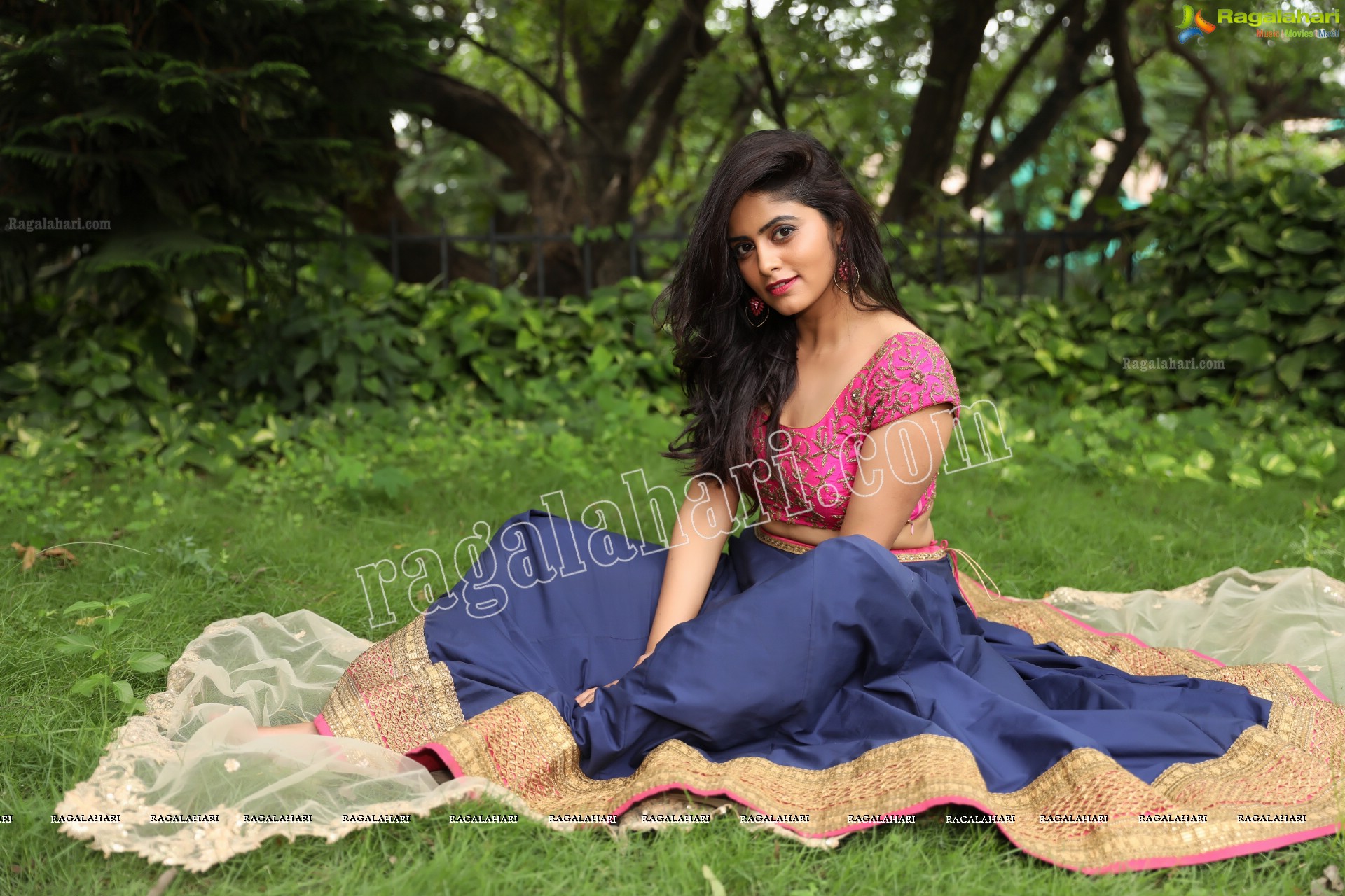 Pragya Nayan in Navy Blue and Pink Lehenga Choli Exclusive Photo Shoot
