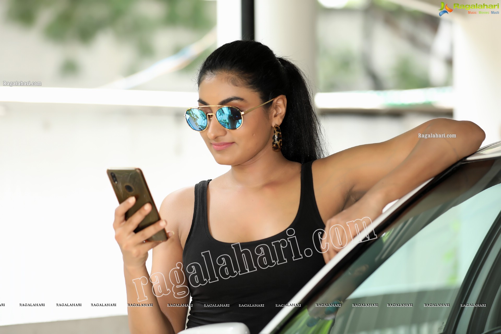 Saafi Kaur in Black Tank Top and Denim Shorts Exclusive Photo Shoot