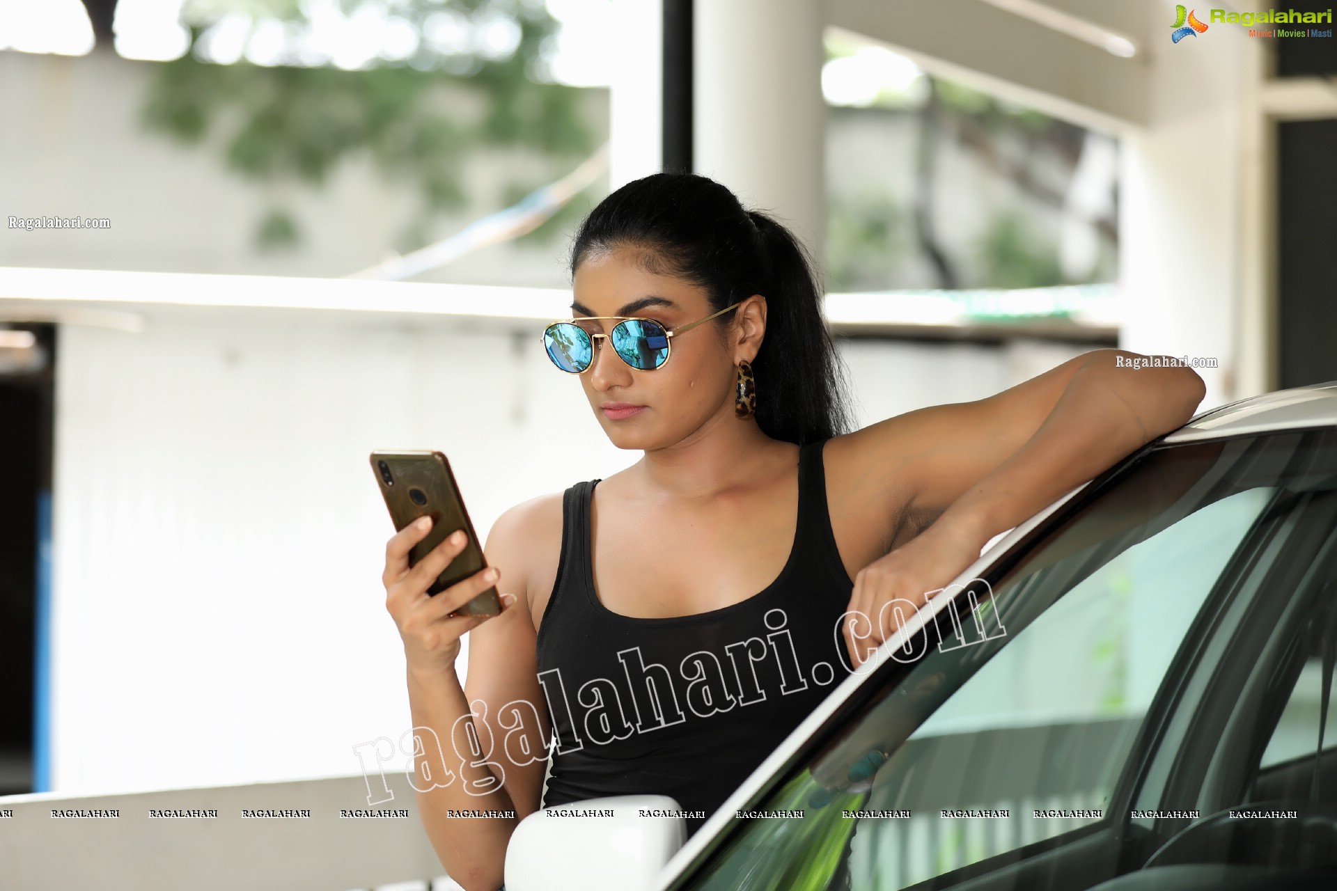 Saafi Kaur in Black Tank Top and Denim Shorts Exclusive Photo Shoot