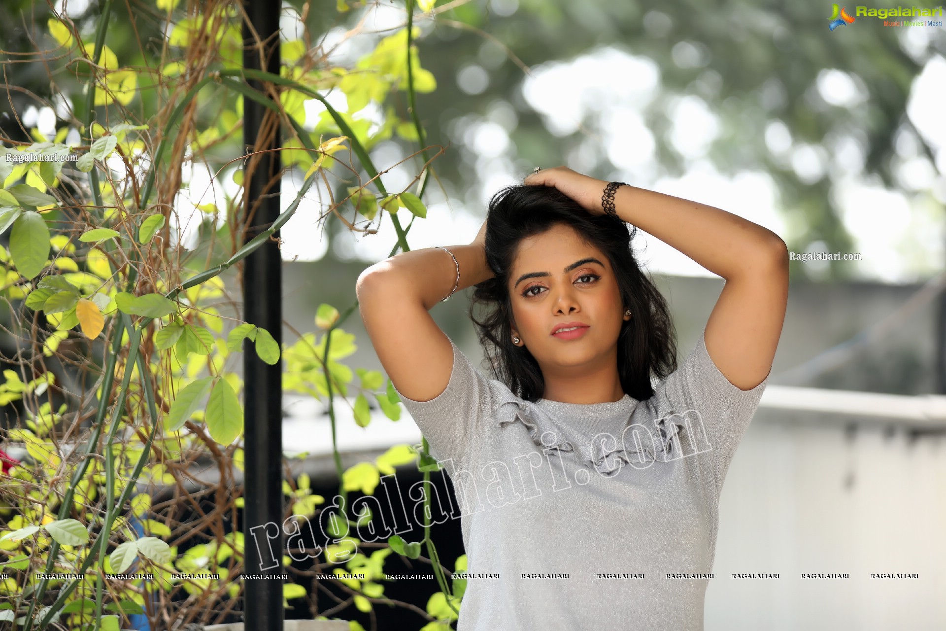 Sameera Reddy G in Gray T-Shirt and Black Shorts Exclusive Photo Shoot