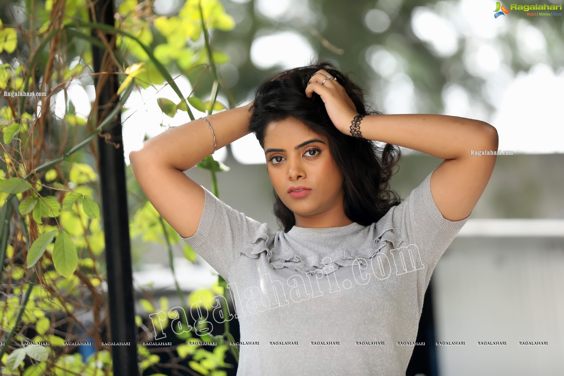 Sameera Reddy G in Gray T-Shirt and Black Shorts Exclusive Photo Shoot