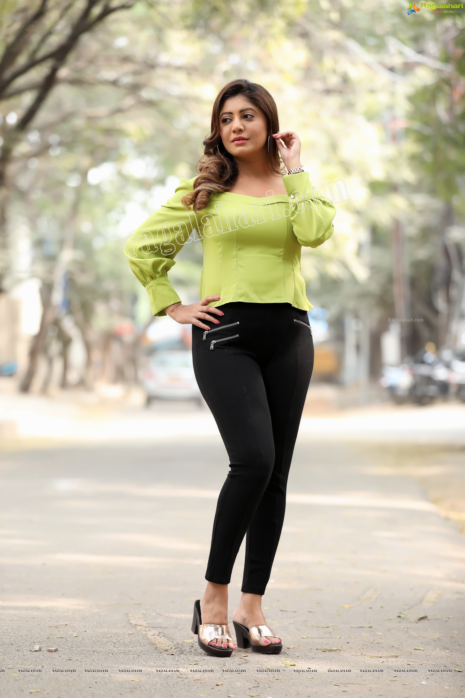 Sejal Mandavia in Parrot Green Top and Black Jeans Exclusive Photo Shoot