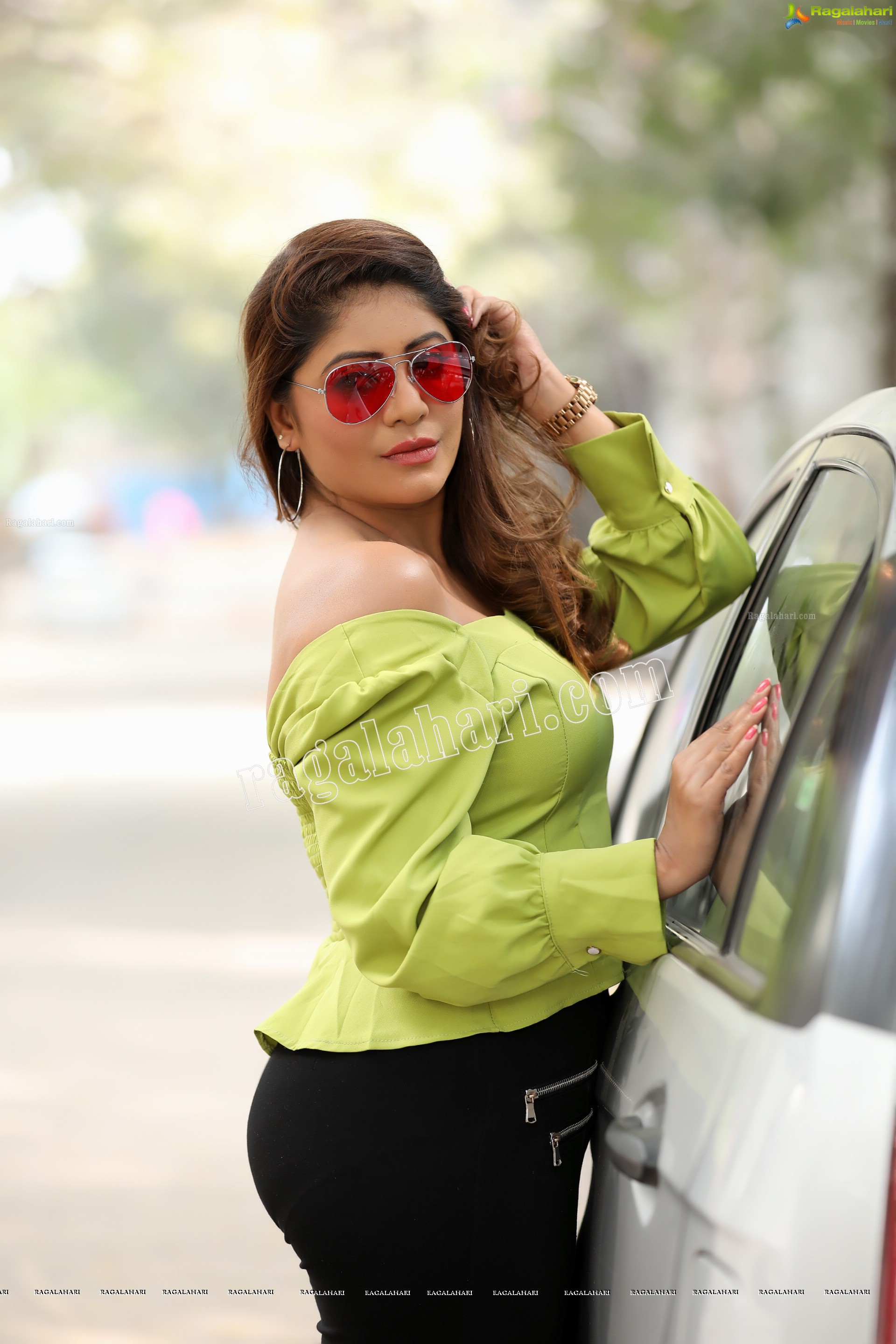 Sejal Mandavia in Parrot Green Top and Black Jeans Exclusive Photo Shoot