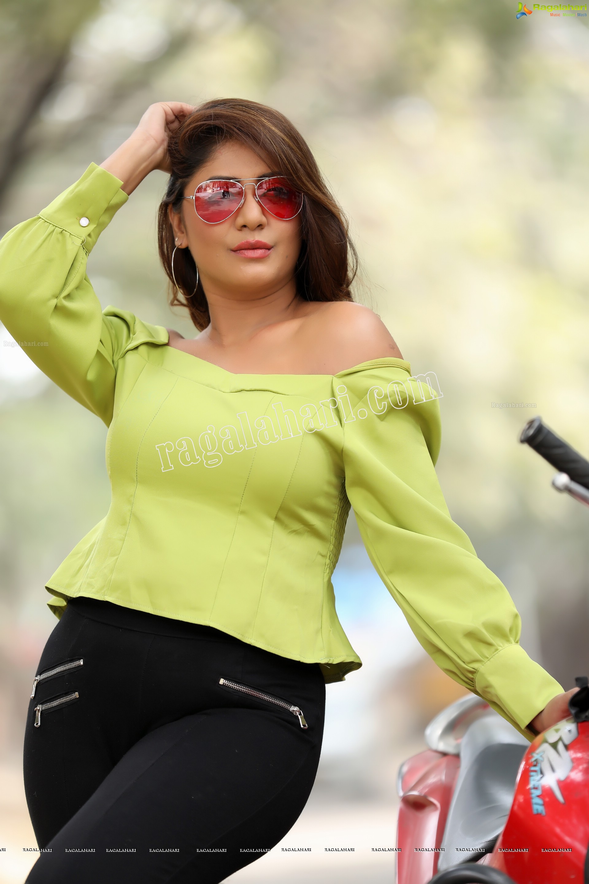 Sejal Mandavia in Parrot Green Top and Black Jeans Exclusive Photo Shoot