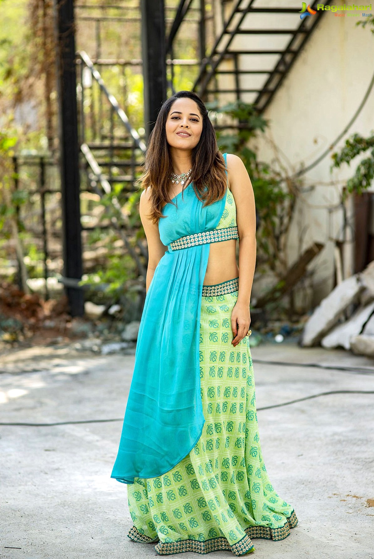 Anasuya Bharadwaj in Green Lehenga Photo Shoot