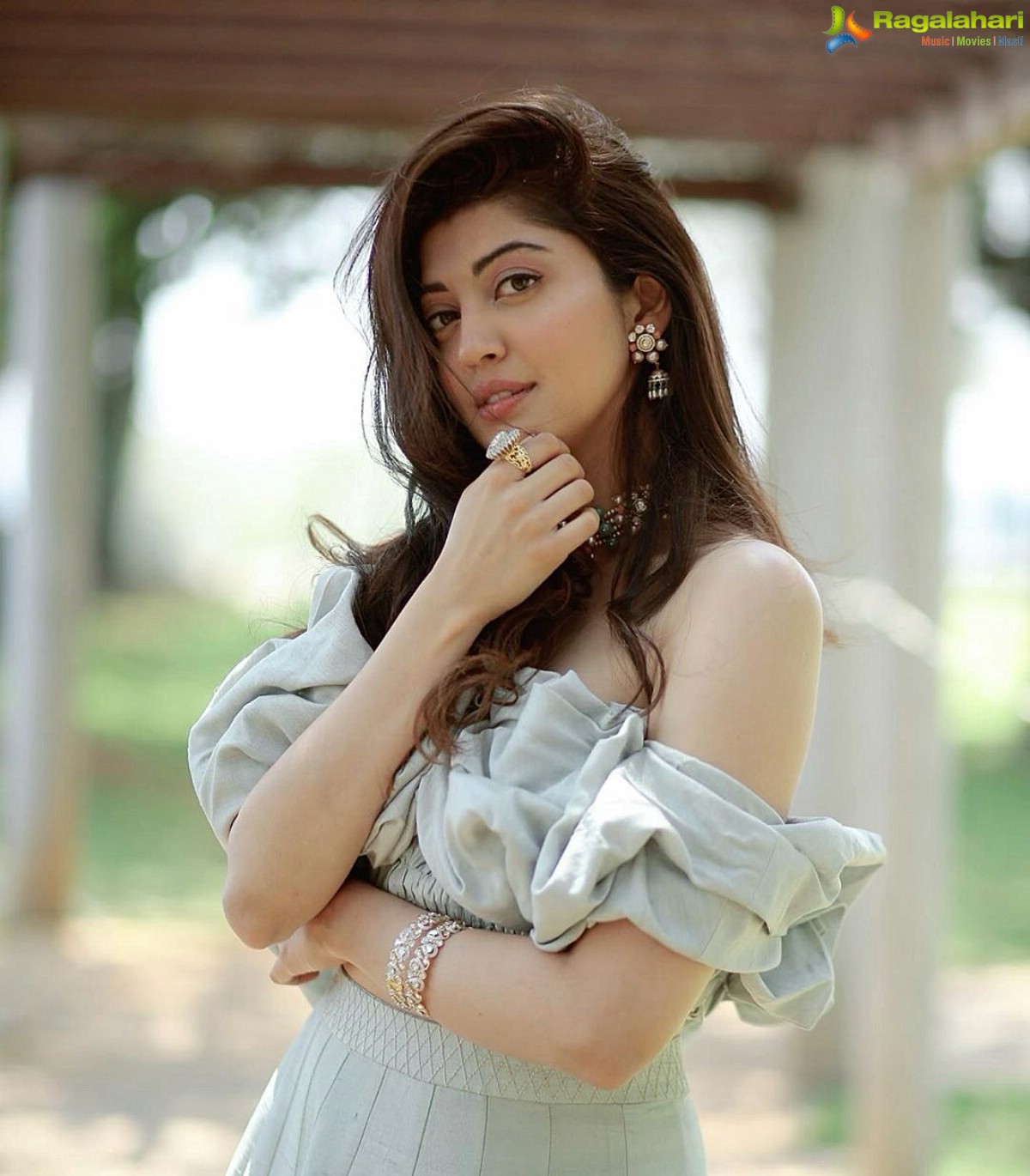 Pranitha Subhash in Pale Blue One Shoulder Dress Photo Shoot