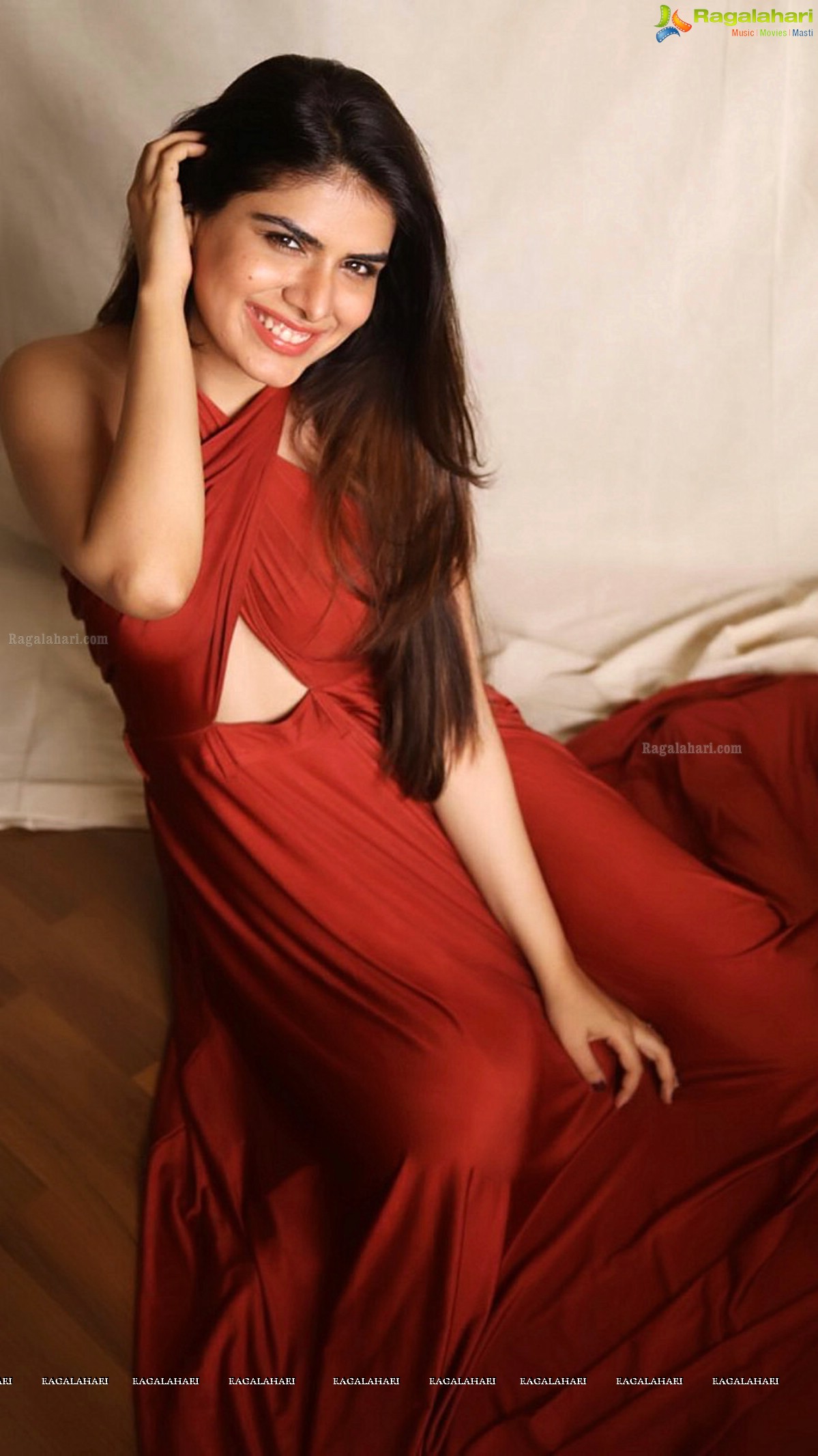 Twiinkle Saaj in Halter Neck Red Dress Photo Shoot