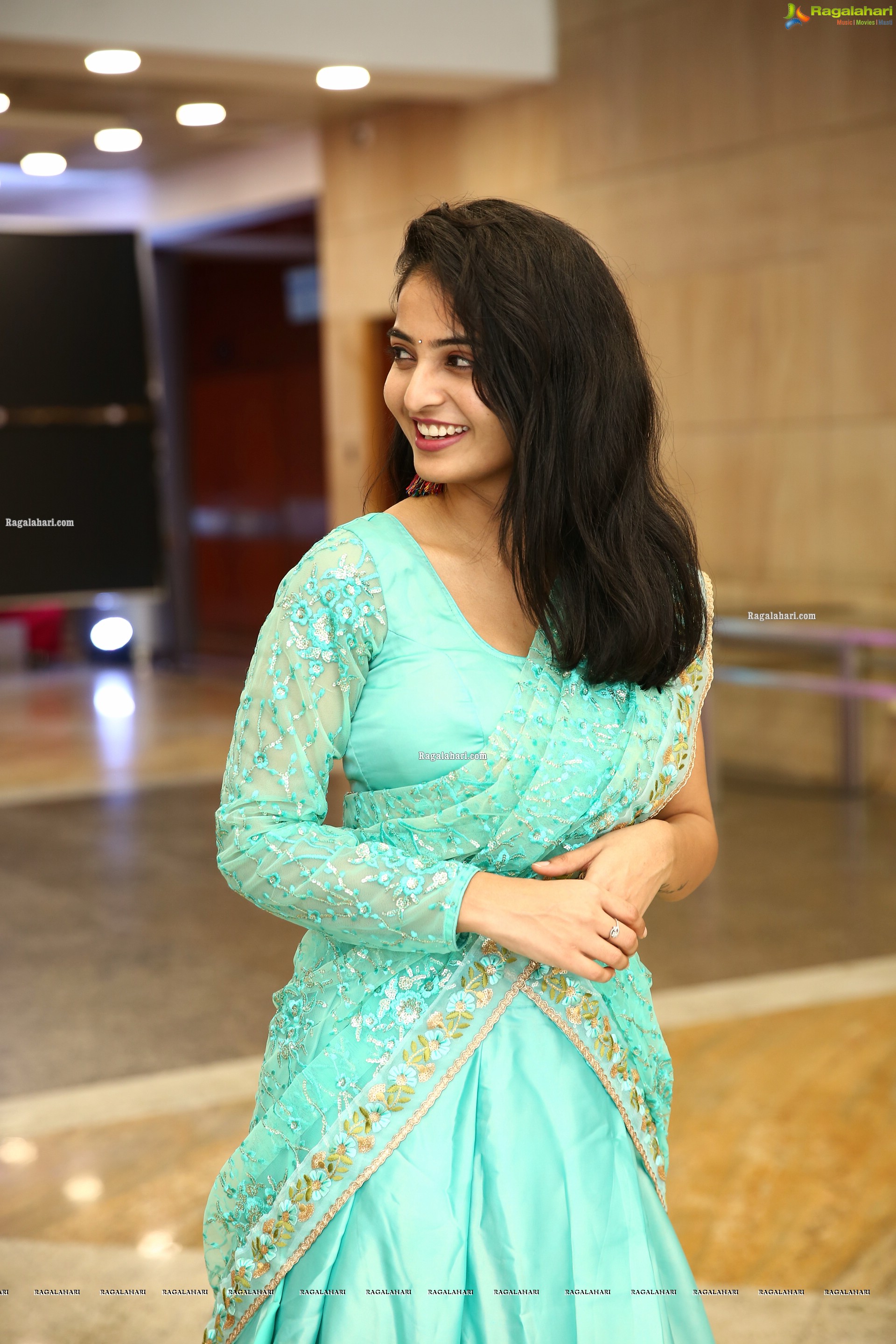 Ananya Nagalla in Cyan Blue Lehenga Choli, HD Photo Gallery