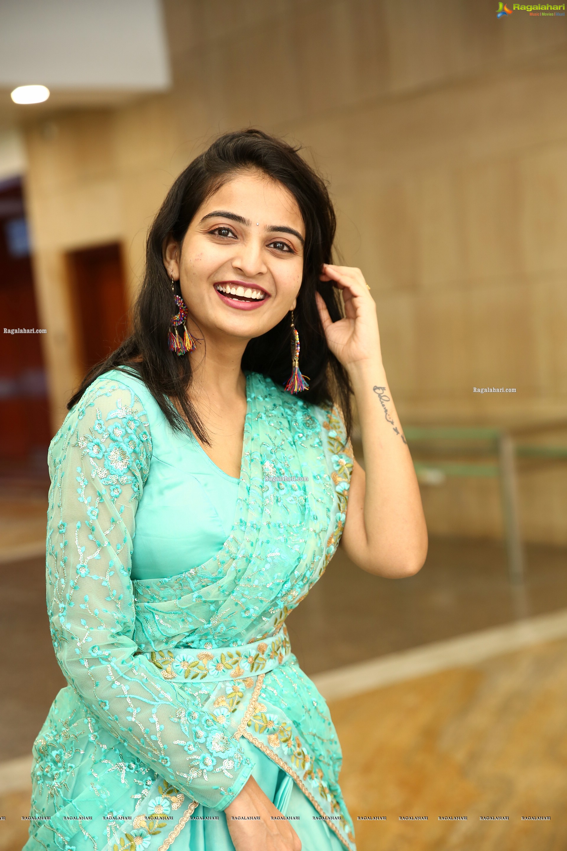 Ananya Nagalla in Cyan Blue Lehenga Choli, HD Photo Gallery