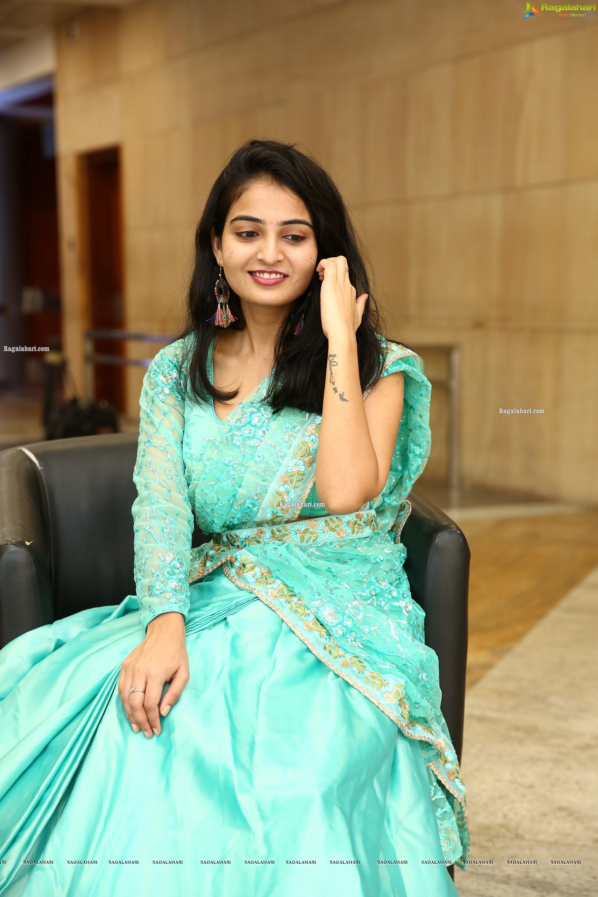 Ananya Nagalla in Cyan Blue Lehenga Choli, HD Photo Gallery