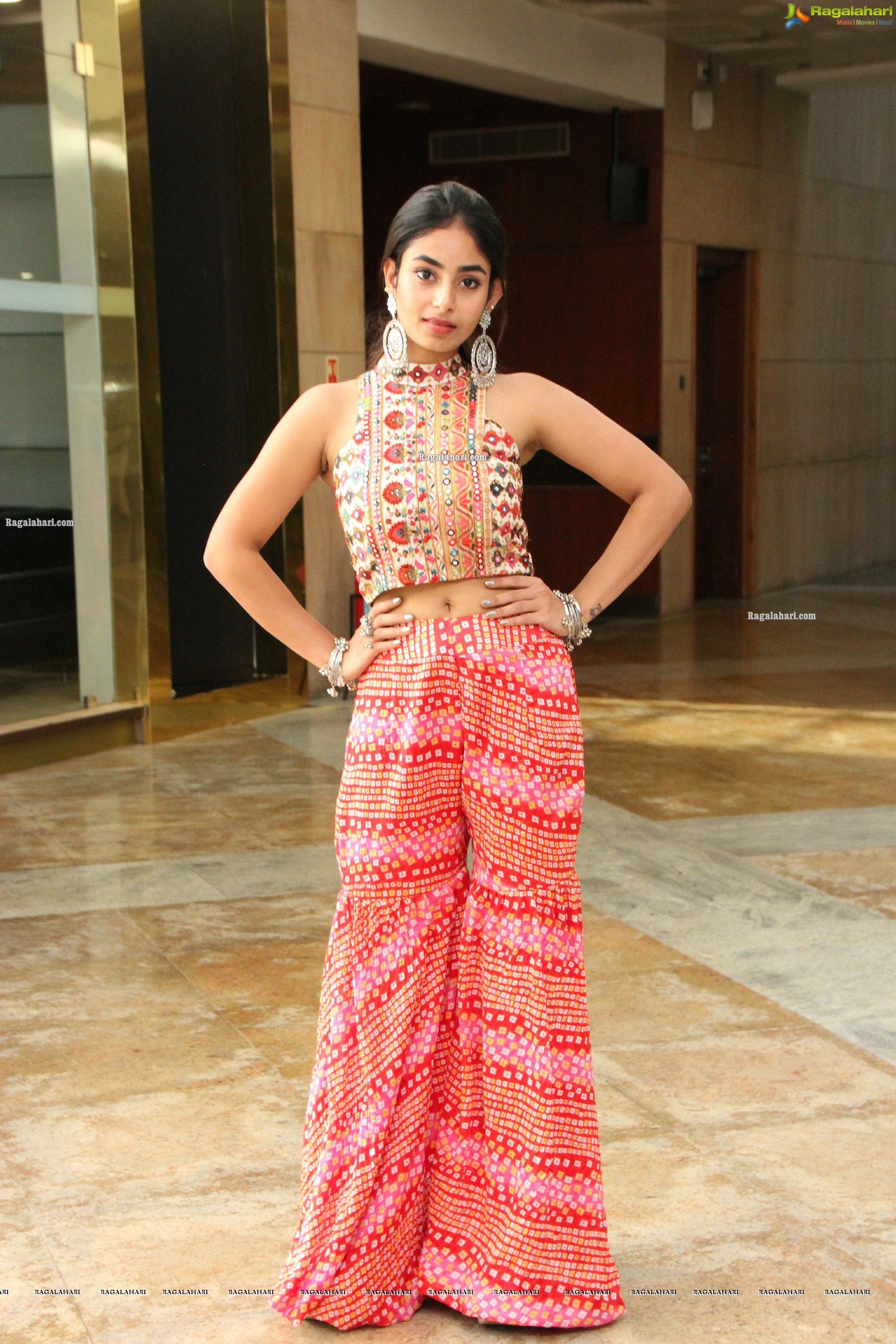 Honey Chowdary in Crop Top and Palazzo, HD Photo Gallery