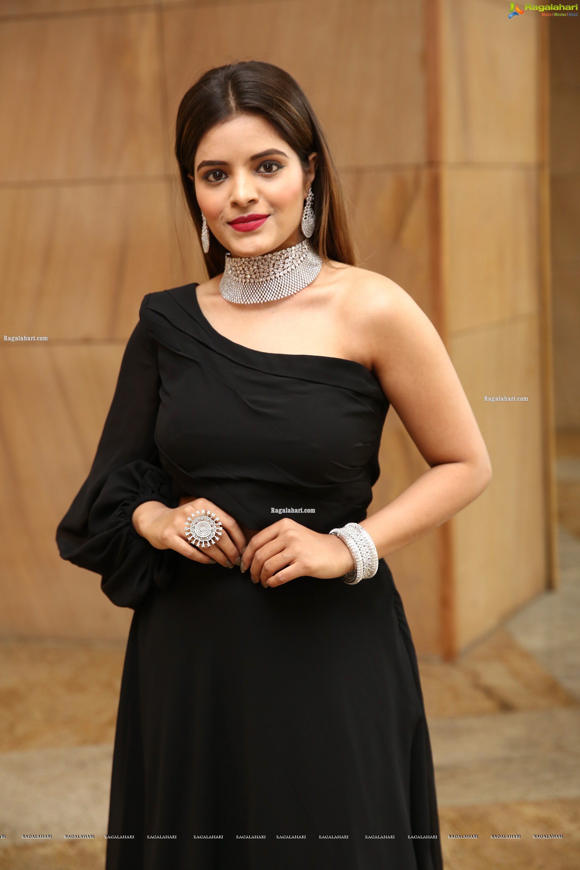 Kusumm in Black Designer Dress, HD Photo Gallery