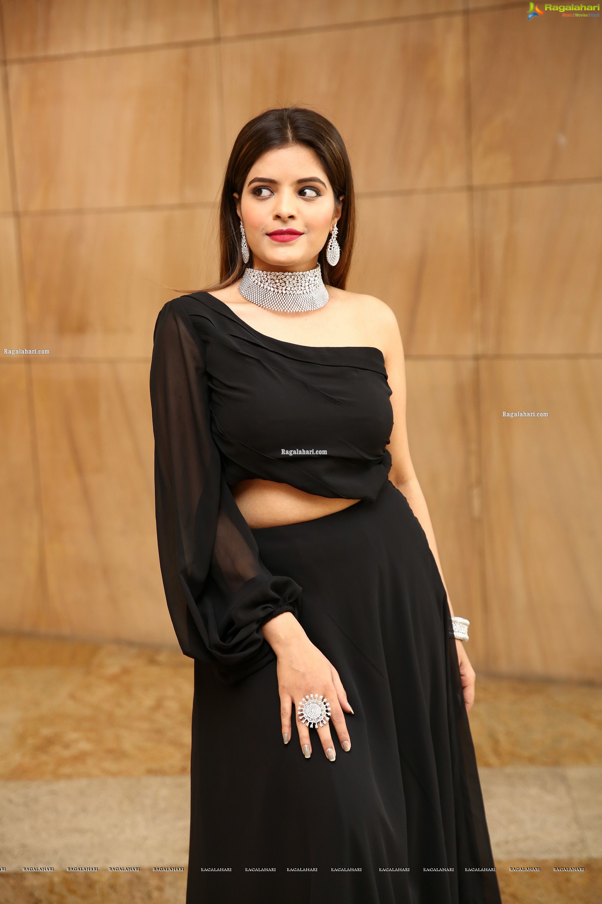 Kusumm in Black Designer Dress, HD Photo Gallery