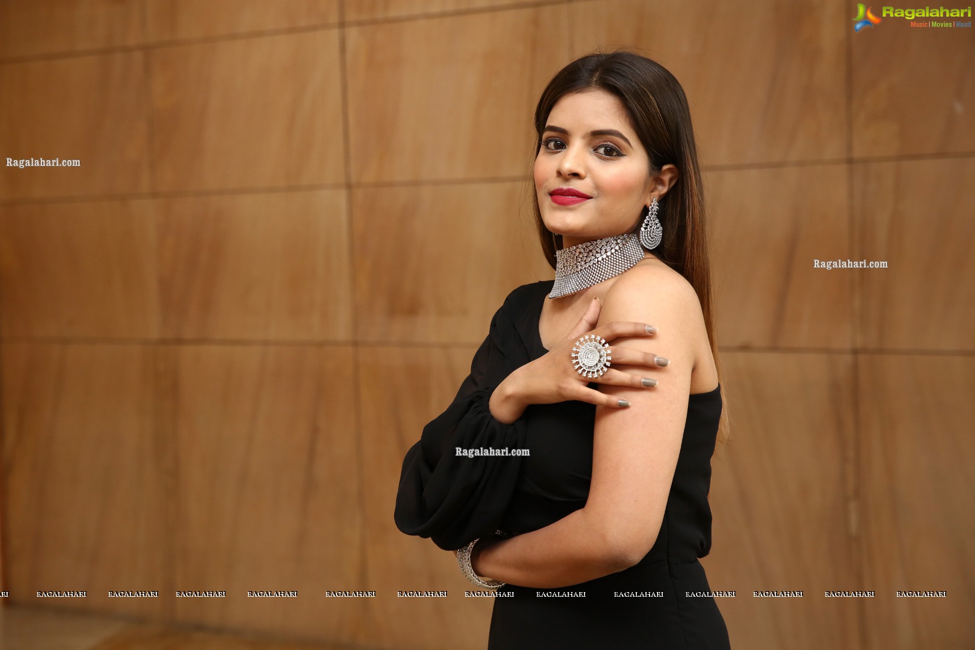 Kusumm in Black Designer Dress, HD Photo Gallery