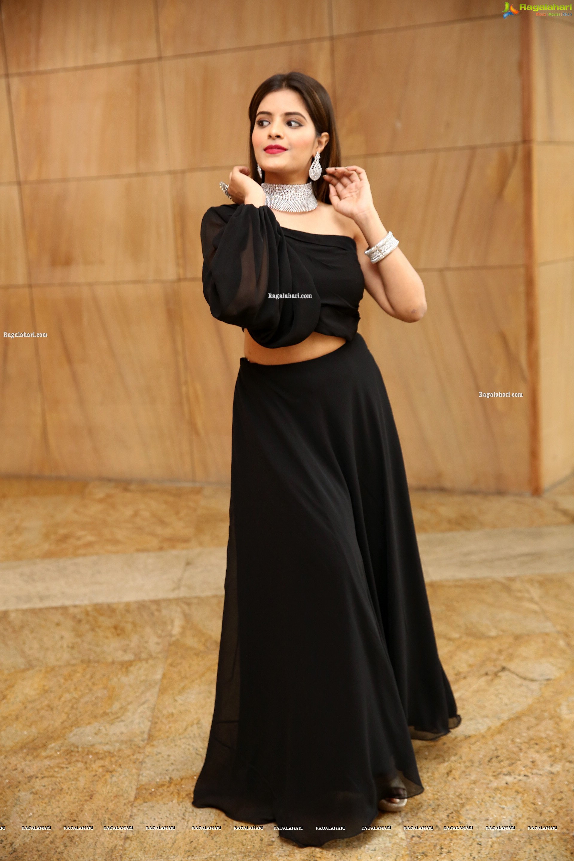 Kusumm in Black Designer Dress, HD Photo Gallery