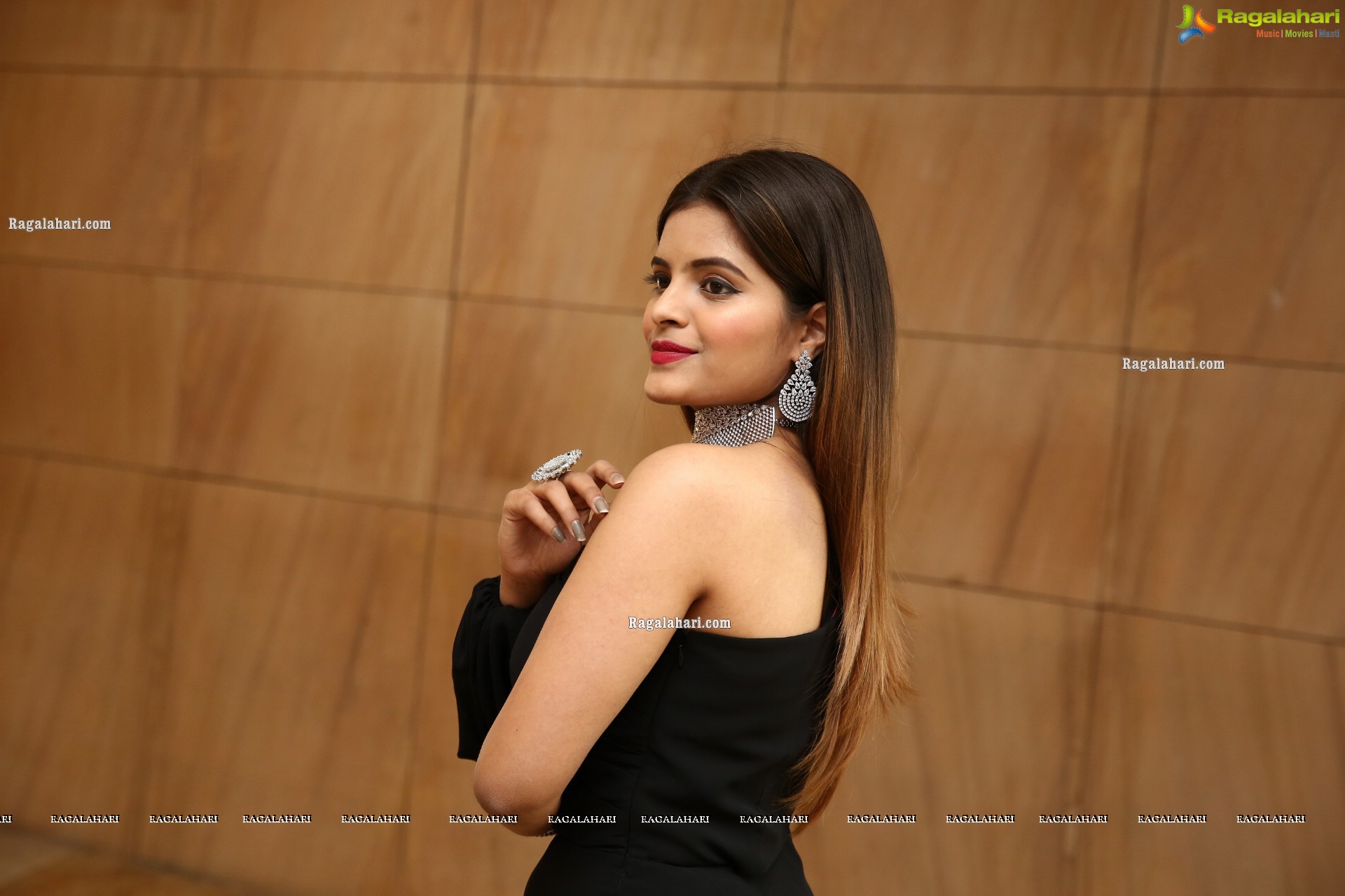 Kusumm in Black Designer Dress, HD Photo Gallery