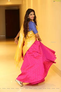 Sherry Agarwal in Gorgeous Pink Lehenga and Blue Blouse