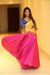 Sherry Agarwal in Gorgeous Pink Lehenga and Blue Blouse