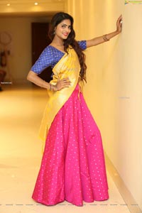 Sherry Agarwal in Gorgeous Pink Lehenga and Blue Blouse