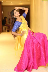 Sherry Agarwal in Gorgeous Pink Lehenga and Blue Blouse