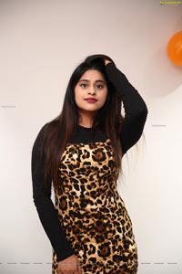 Shravani Varma in Cheetah Print Dress