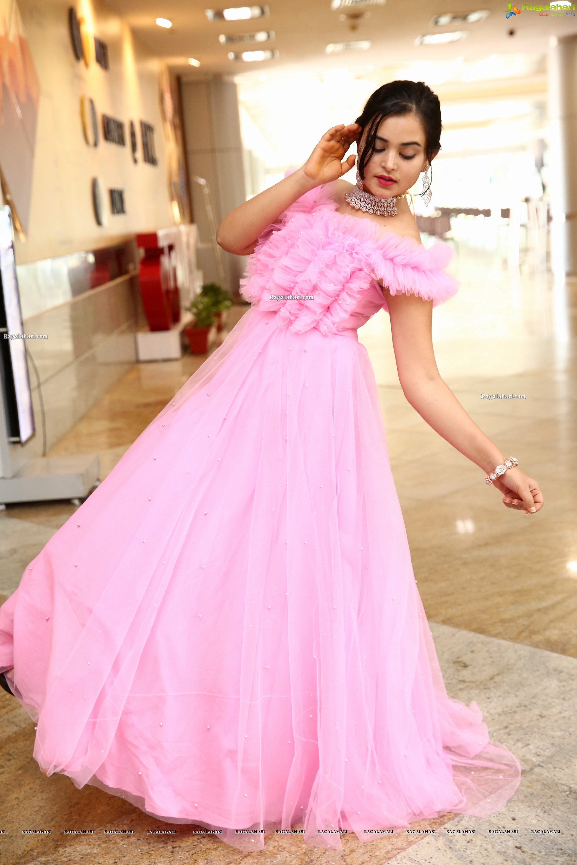 Vaanya Aggarwal in Baby Pink Gown, HD Photo Gallery