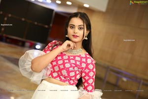Vaanya Aggarwal in White and Pink Designer Lehenga