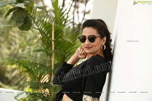 Manjusha in Black Tie Front Top and Jeans