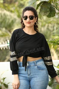 Manjusha in Black Tie Front Top and Jeans