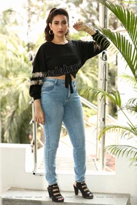 Manjusha in Black Tie Front Top and Jeans