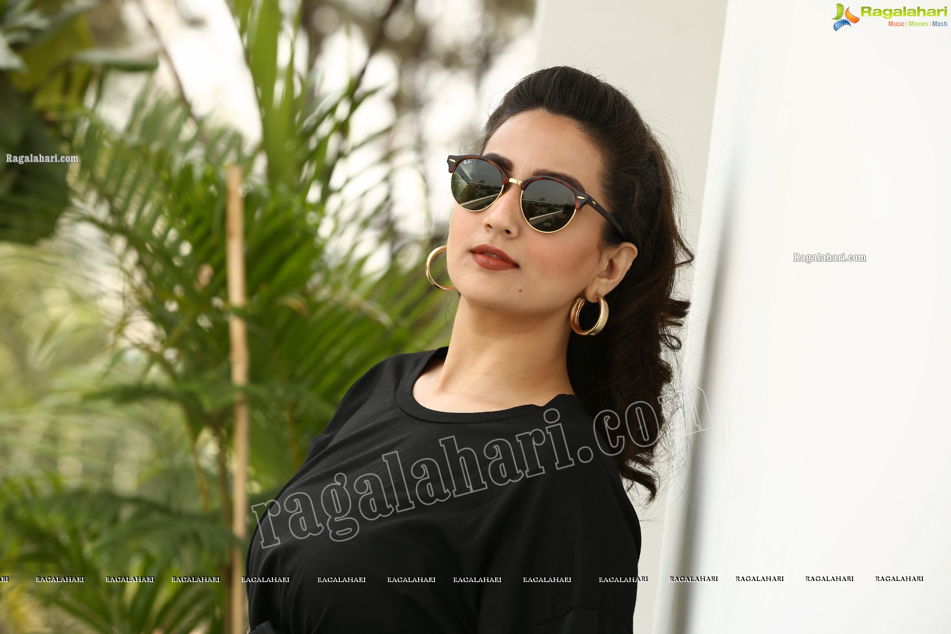 Manjusha in Black Tie Front Top and Jeans, Exclusive Studio Shoot