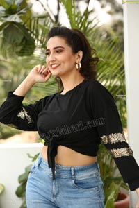 Manjusha in Black Tie Front Top and Jeans