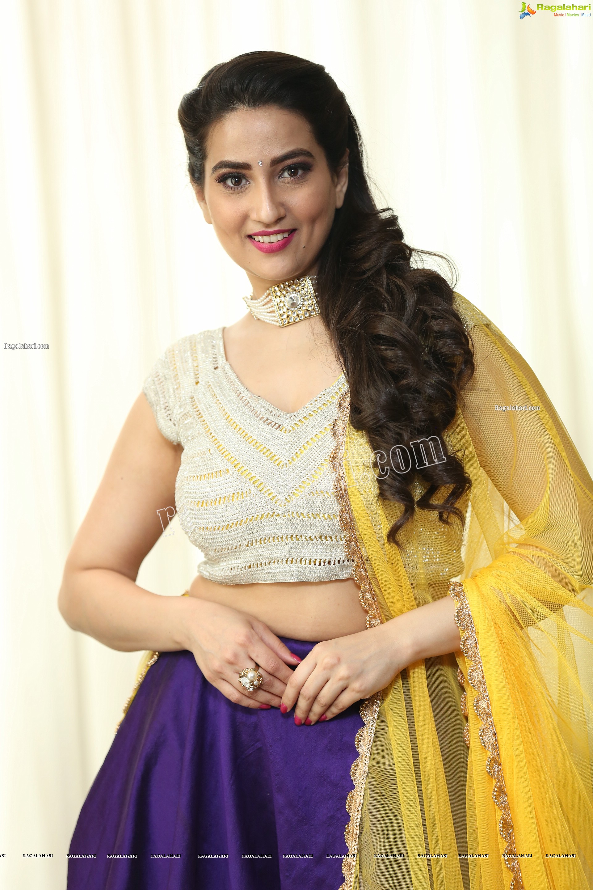 Manjusha in Embellished Purple Lehenga Choli, Exclusive Studio Shoot