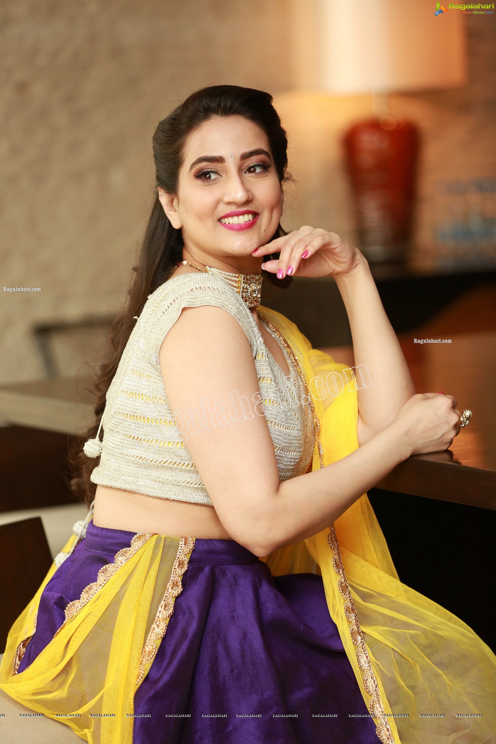 Manjusha in Embellished Purple Lehenga Choli, Exclusive Studio Shoot