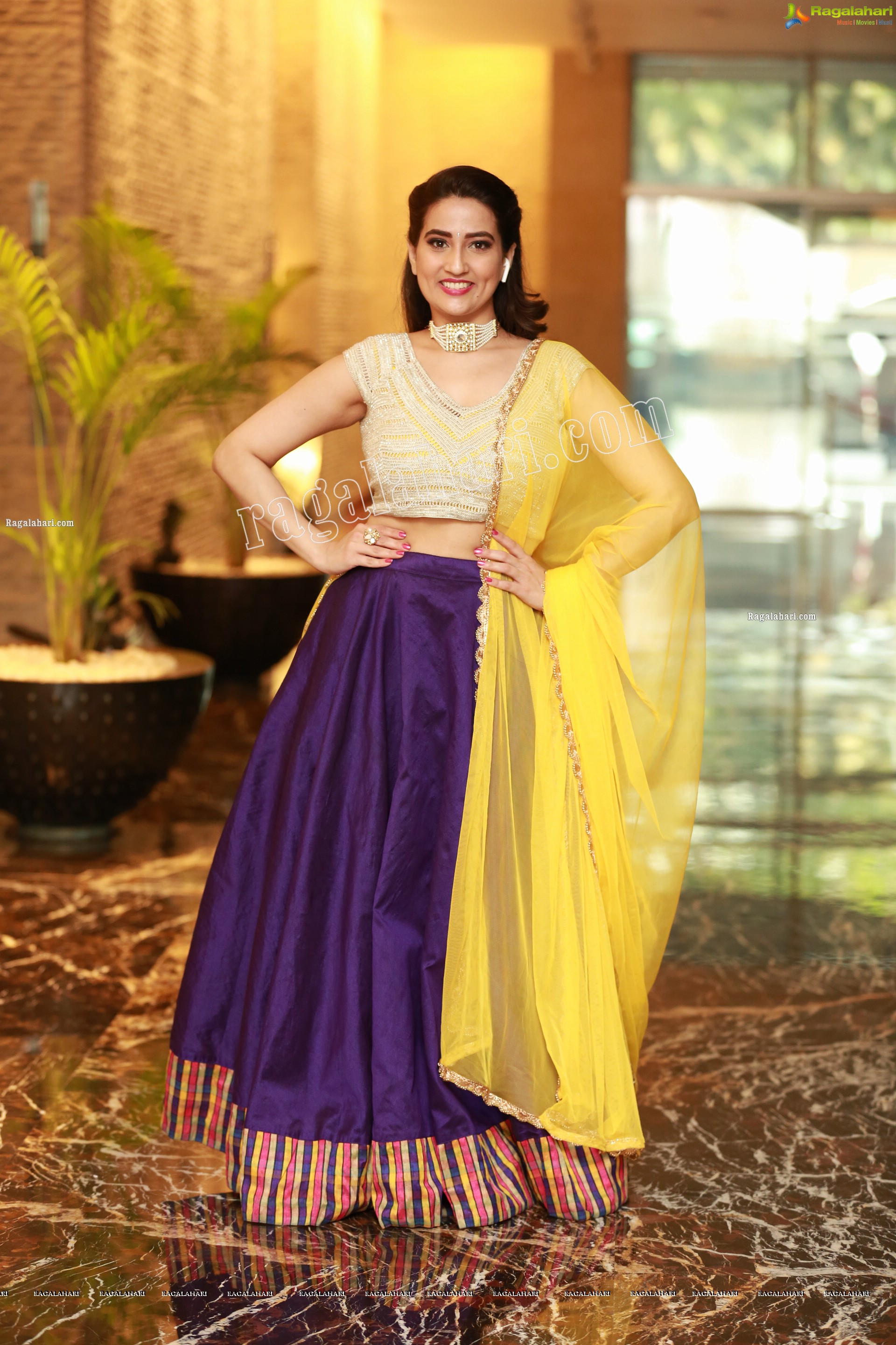 Manjusha in Embellished Purple Lehenga Choli, Exclusive Studio Shoot