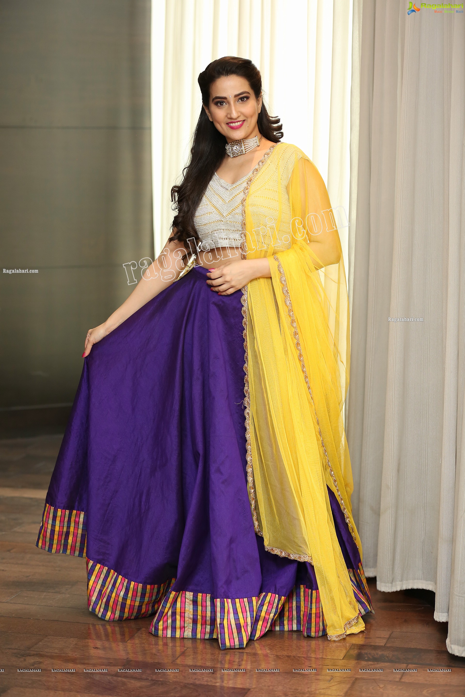 Manjusha in Embellished Purple Lehenga Choli, Exclusive Studio Shoot