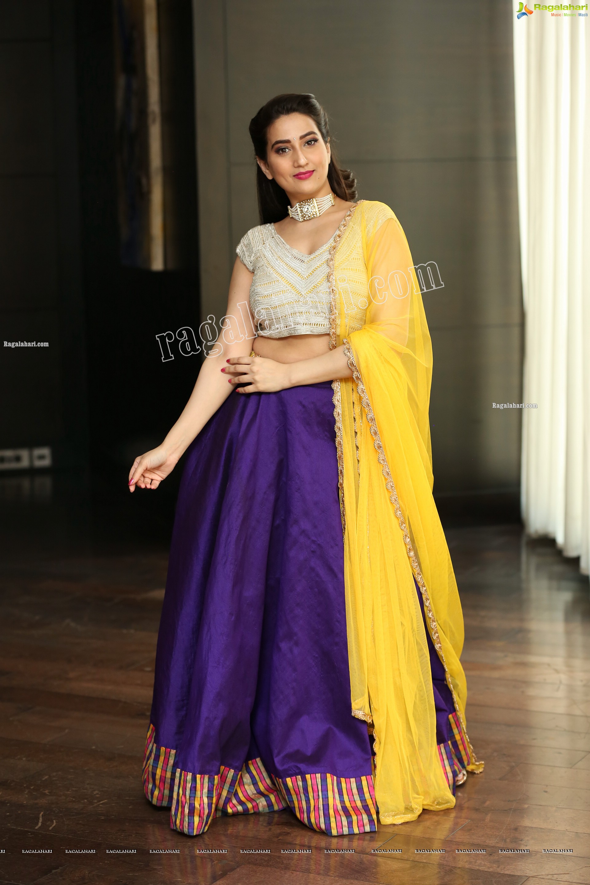 Manjusha in Embellished Purple Lehenga Choli, Exclusive Studio Shoot