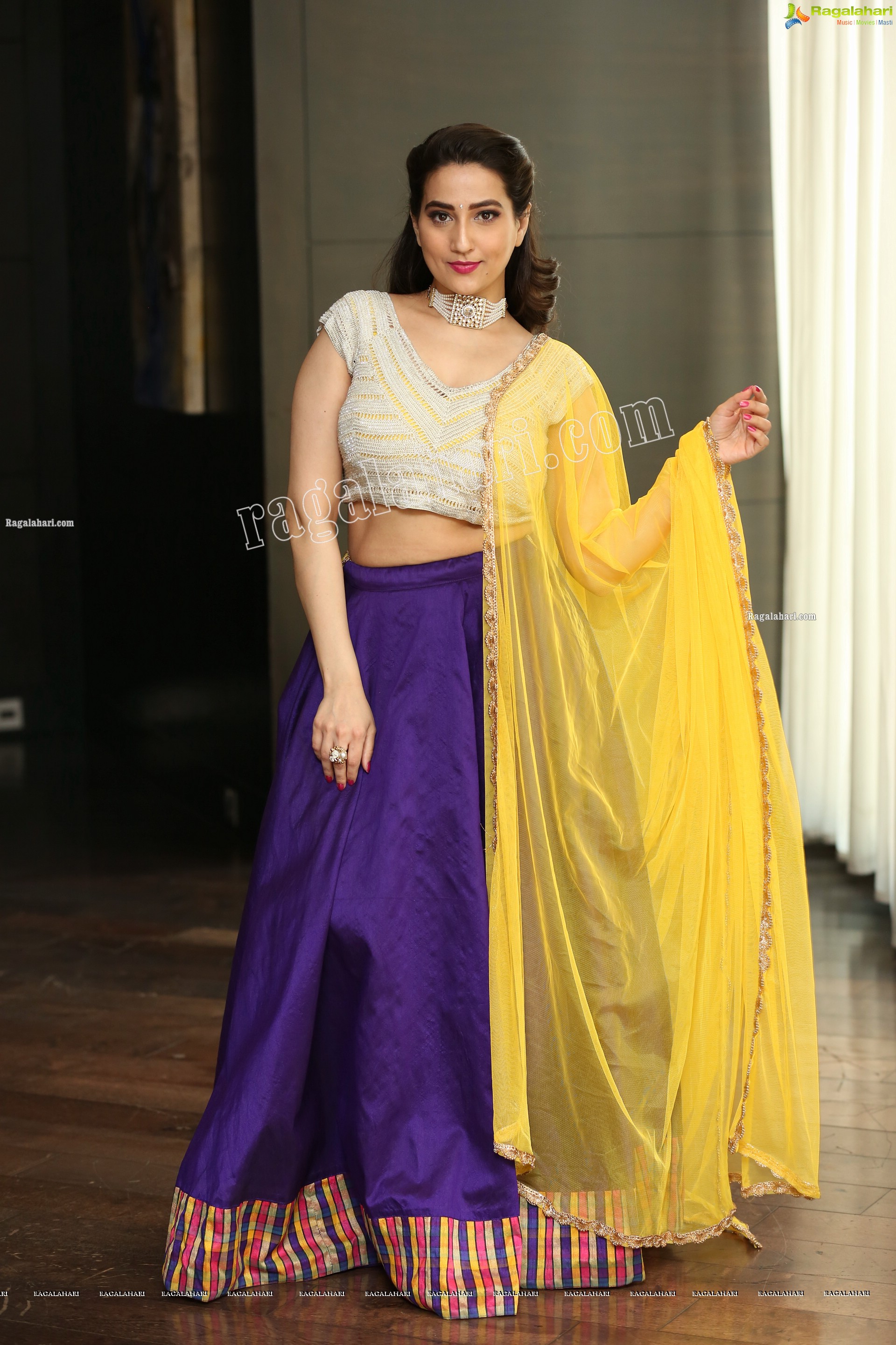 Manjusha in Embellished Purple Lehenga Choli, Exclusive Studio Shoot