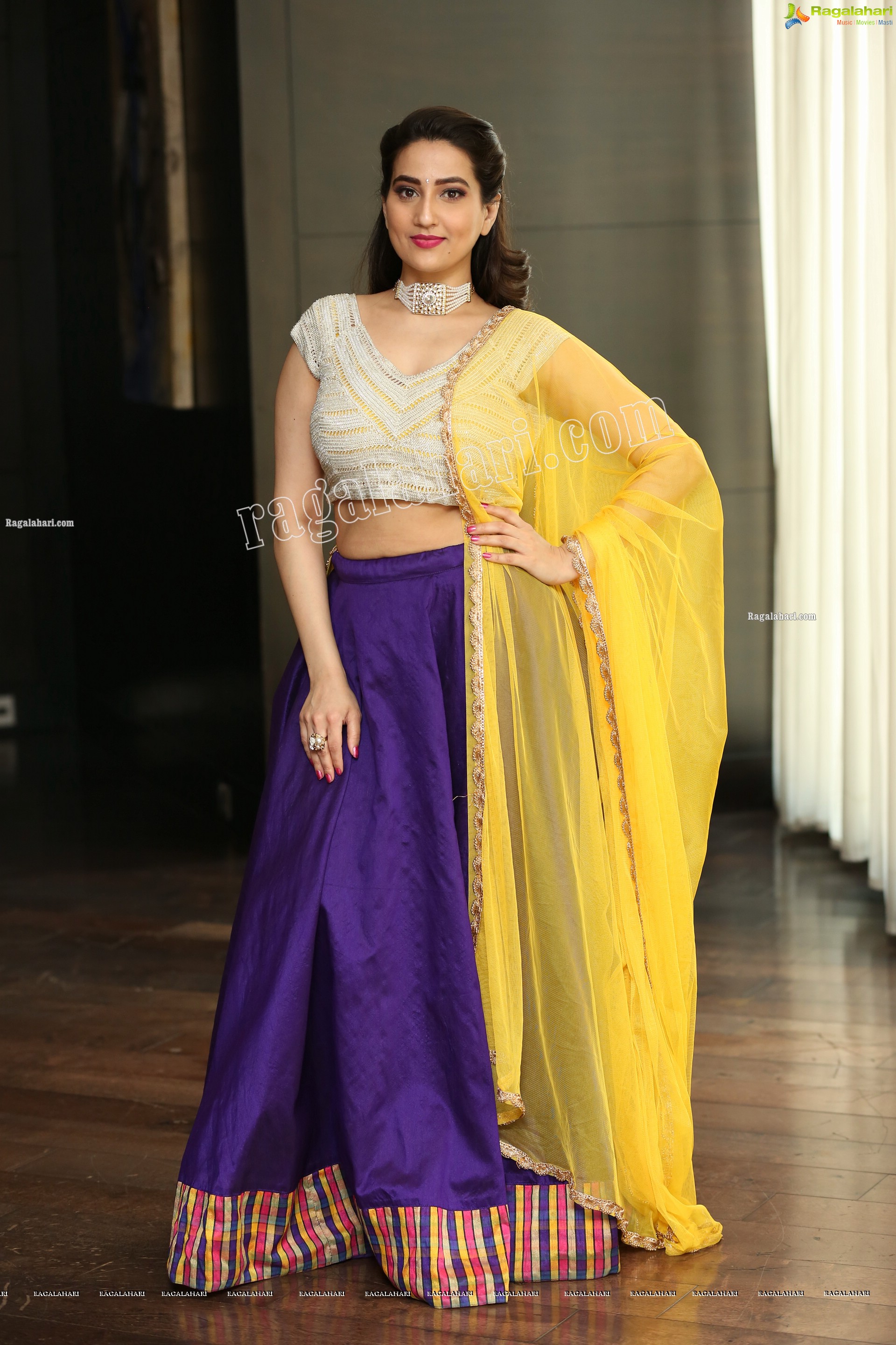 Manjusha in Embellished Purple Lehenga Choli, Exclusive Studio Shoot